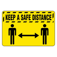 NoTrax "Keep a Safe Distance" Vinyl Back Nylon Safety Message Floor Mats