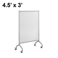 Safco Rumba Painted Steel 4.5' x 3' Mobile Divider Reversible Whiteboard