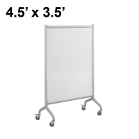 Safco Rumba Painted Steel 4.5' x 3.5' Mobile Divider Reversible Whiteboard