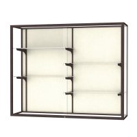 Waddell Champion 2040-5 Series Wall Mountable Display Case 60"W x 48"H x 16"D (Shown in Plaque Fabric/Dark Bronze)