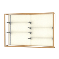 Waddell Champion 2040-6 Series Wall Mountable Display Case 72"W x 48"H x 16"D (Shown in Plaque Fabric/Champagne Gold)