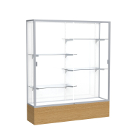 Waddell Reliant 2075 Series Floor Display Case 60"W x 72"H x 16"D (Shown in Light Oak/White Laminate/Satin Natural)