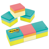 Post-It 2" X 2", 3 400-Sheet Pads, Green Wave Mini Cubes