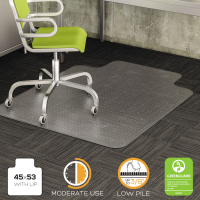 deflect-o DuraMat Low Pile Carpet 45" W x 53" L with Lip, Beveled Edge Chair Mat CM13233