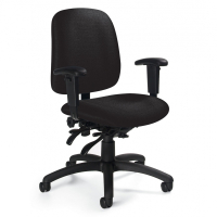 Global Goal 2237-3 Multi-Tilter Fabric Low-Back Office Chair (Shown in Black)