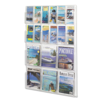 Safco Reveal 45" H 18-Compartment Clear Literature Display