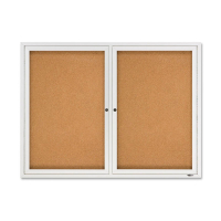 Quartet 2364 Indoor 2 Door 4 ft. x 3 ft. Aluminum Frame Enclosed Cork Bulletin Board