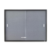 Quartet 2364S Indoor 2 Sliding Door 4 ft. x 3 ft. Graphite Frame Enclosed Fabric Bulletin Board