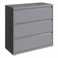 Hirsh HL10000 Series 3-Drawer 42" Wide Full-Width Pull Lateral File Cabinet, Letter & Legal