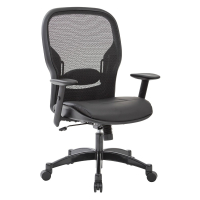 Office Star Professional Mesh-Back Eco-Leather High-Back Executive Office Chair (Model 2400E)