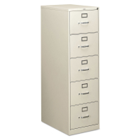 HON 5-Drawer 26.5" Deep Vertical File Cabinet, Legal Size (Shown in Light Grey)