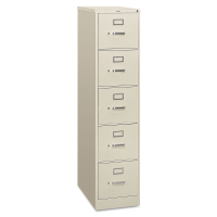 HON 5-Drawer 26.5" Deep Vertical File Cabinet, Letter Size (Shown in Light Grey)