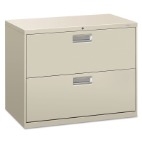 HON Brigade 2-Drawer 36" Wide Lateral File Cabinet, Letter & Legal Size (Shown in Light Grey)