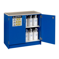 Just-Rite 24140 Wood Laminate Undercounter Two Door Corrosives Acids Safety Cabinet, Thirty-Six 2-1/2 Liter Bottles, Blue