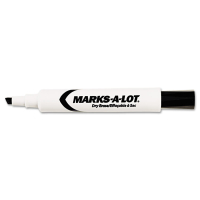 Marks-A-Lot Desk Dry Erase Marker, Chisel Tip, Black, 12-Pack