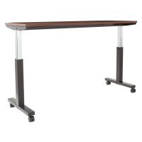 Office Star 72" W x 24" D Pneumatic 30.25" - 43.25" Height Adjustable Table (Shown in Mahogany)