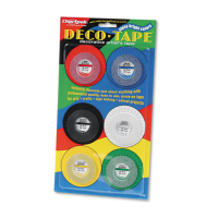 Chartpak 1/8" x 9 yds Deco Bright Decorative Tape, Assorted, 6-Pack