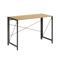 Hirsh 43" W x 30" D Folding Home Office Table, Black/Teak