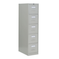 Global 25-500 5-Drawer 25" Deep Vertical File Cabinet, Letter (Shown in Light Grey without Lock)