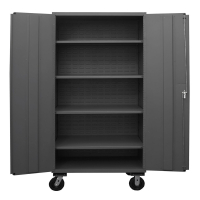 Durham Steel 24" D x 80" H 4-Shelf 14-Gauge Mobile Storage Cabinets, 2800 to 3600 lb Load
