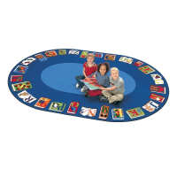Carpets for Kids Reading by the Book Alphabet Oval Classroom Rug