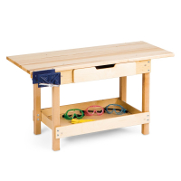 Jonti-Craft 46" W x 19" D Maple Preschool Workbench Table (Goggles Not Included)