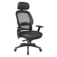 Office Star Professional Mesh-Back Leather High-Back Executive Office Chair (Model 27008)