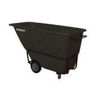 Wesco 1S1250B 1250 lb Load Poly Tilt Cart Dump Truck, Black