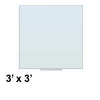 U Brands 3' x 3' White Frosted Glass Whiteboard