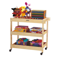 Jonti-Craft 3-Shelf Mobile Utility Cart (Toys Not Included)