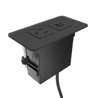 Mini-Tap Power Outlet & 1-USB-A+C Charging Port Plastic Hidden Mount Power Module 72" Cord (Shown in Black)