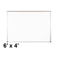 Best-Rite 2H2NG-M ABC Trim 6 ft. x 4 ft. Porcelain Magnetic Whiteboard with Maprail