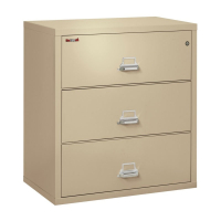 FireKing 3-Drawer 38" Wide 1-Hour Rated Lateral Fireproof File Cabinet - Shown in Parchment