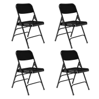 NPS 300 Series Steel Triple Brace Double Hinge Folding Chair, 4-Pack (Shown in Black)