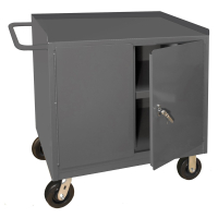 Durham 1- Shelf Steel Mobile Bench Cabinet and 2 Doors, 1200 lbs. Capacity, Gray