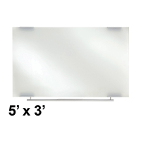 Iceberg Clarity 5' x 3' Aluminum Trim White Glass Whiteboard