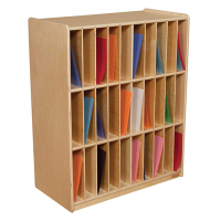 Wood Designs Classroom 30-Slot Art Portfolio Storage Unit, 36.75" H x 30" W x 15" D