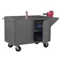 Durham Steel Mobile Workbenches with Cabinet, 2000 lbs. Capacity
