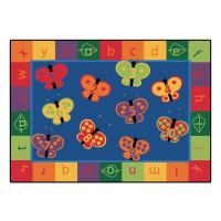 Carpets for Kids 123 ABC Butterfly Fun Classroom Rug
