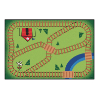 Carpets for Kids Railroad Playtime 3' x 4' 6" Rectangle Classroom Rug