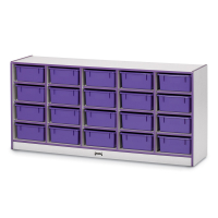 Jonti-Craft Rainbow Accents 20 Tub Mobile Cubbie Classroom Storage with Tubs (purple)
