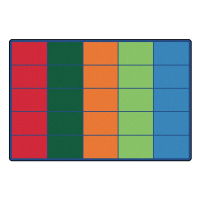 Carpets for Kids Colorful Rows Seating Rectangle Classroom Rug