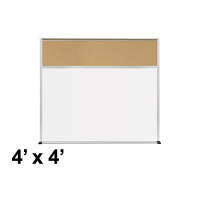 Best-Rite Style-C 4 x 4 Tackboard and Porcelain Magnetic Combination Whiteboard (Shown in Natural Cork)