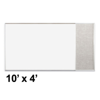 Best-Rite Style-E 10 x 4 Combo-Rite Tackboard and Porcelain Magnetic Combination Whiteboard (Shown in Sterling)