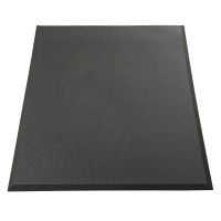 NoTrax Revive RS Solid 3' x 5' Sponge Back Rubber Anti-Fatigue Floor Mat, Black