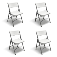 Mayline Event Heavy-Duty Plastic Folding Chair, 4-Pack