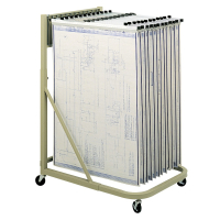 Safco Vertical Hanging File Mobile Stand for 18" - 42" W Sheets, Sand