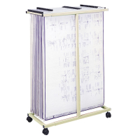 Safco Vertical Hanging File Mobile Stand for 24" - 36" W Sheets, Sand