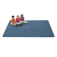 Carpets for Kids KIDply Soft Solids Rectangle Classroom Rug, Denim