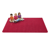 Carpets for Kids KIDply Soft Solids Rectangle Classroom Rug, Red Velvet